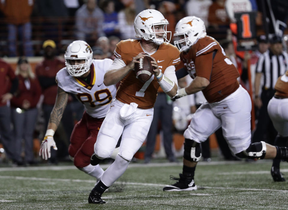 Former Texas quarterback Shane Buechele played three seasons with the Longhorns. (AP Photo/Eric Gay)