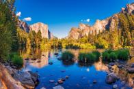 <p>California has so many beautiful landscapes, from gorgeous coastline beaches to the Golden Gate Bridge, but its hard to beat Yosemite National Park. Photographer Ansel Adams once said, "Yosemite Valley, to me, is always a sunrise, a glitter of green and golden wonder in a vast edifice of stone and space." </p>