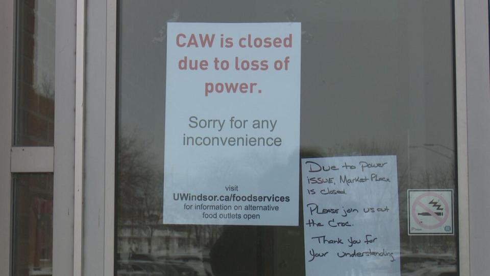 Signs were posted outside the closed CAW student centre apologizing for the inconvenience.