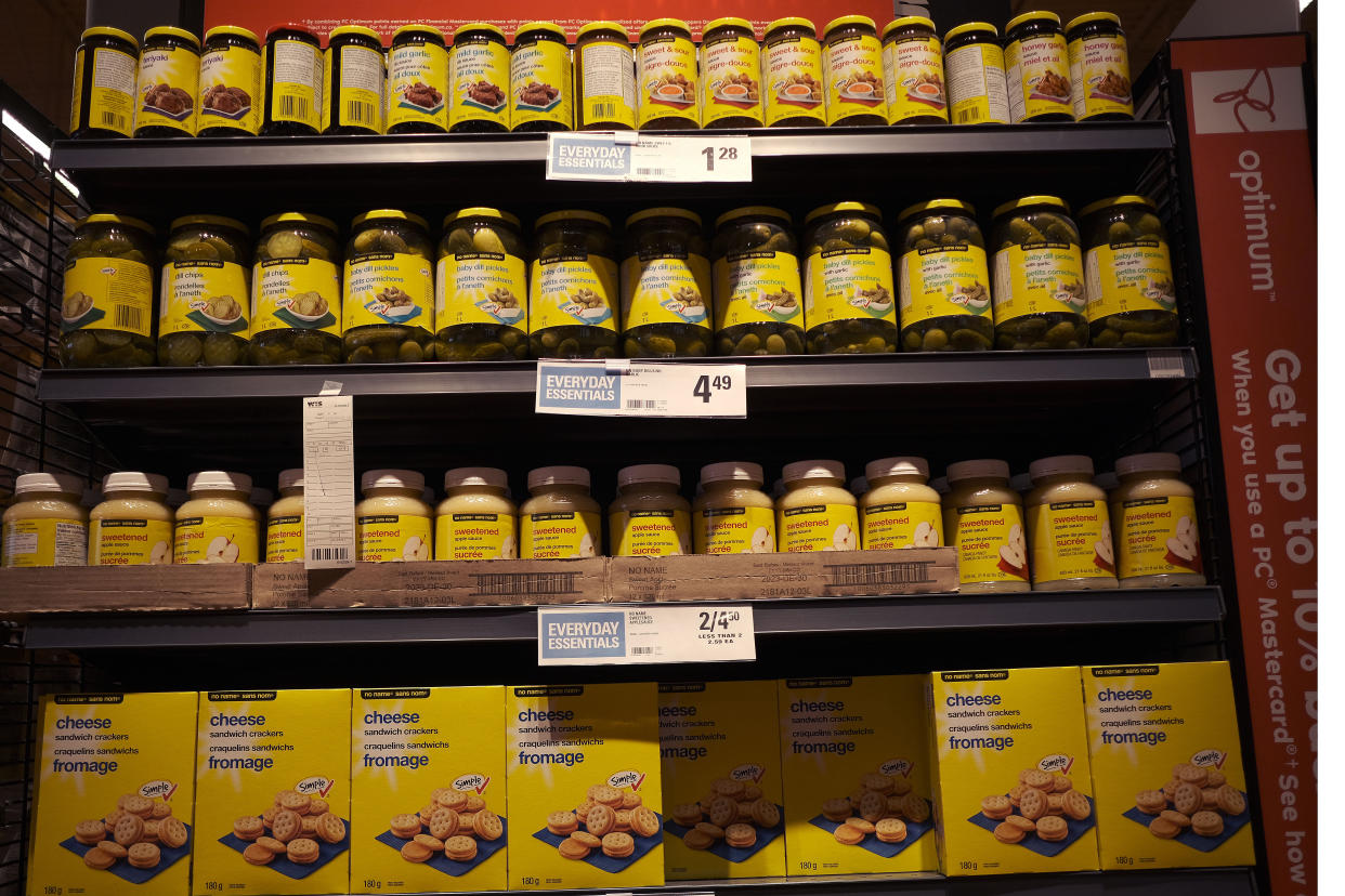 Toronto ON-Oct 13.Stock Images of No Name products and Loblaws Stores in Toronto. Loblaws has promised to keep No Name products at the current prices for a year.   .(R.J. Johnston/Toronto Star)        (R.J. Johnston/Toronto Star via Getty Images)