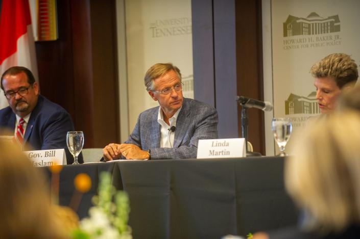 Gov. Bill Haslam during ÒThe College Pipeline in East Tennessee: Where We Are, Where We're Going, and Policy OptionsÓ event in Howard H. Baker Jr. Center in Knoxville, Tenn. on Monday, May 23, 2022.