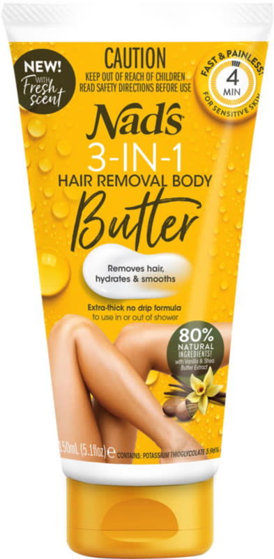 <p><a href="https://go.redirectingat.com?id=74968X1596630&url=https%3A%2F%2Fwww.ulta.com%2Fp%2F3-in-1-body-butter-hair-removal-cream-pimprod2023715&sref=https%3A%2F%2Fwww.womenshealthmag.com%2Fbeauty%2Fg28556329%2Fbest-hair-removal-creams%2F" rel="nofollow noopener" target="_blank" data-ylk="slk:Shop Now;elm:context_link;itc:0;sec:content-canvas" class="link rapid-noclick-resp">Shop Now</a></p><p>Natural 3-In-1 Body Butter Hair Removal Cream</p><p>$7.99</p><p>ulta.com</p><span class="copyright">Ulta</span>