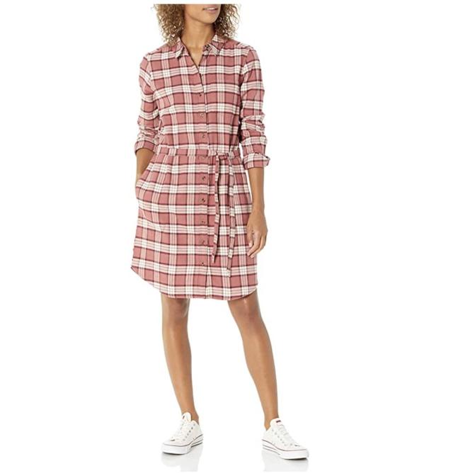 Flannel Tiered Shirtdress