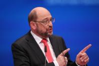 German Chancellor candidate Martin Schulz of the Social Democratic party (SPD) delivers his speech at the party convention in Dortmund, Germany, June 25, 2017. REUTERS/Wolfgang Rattay