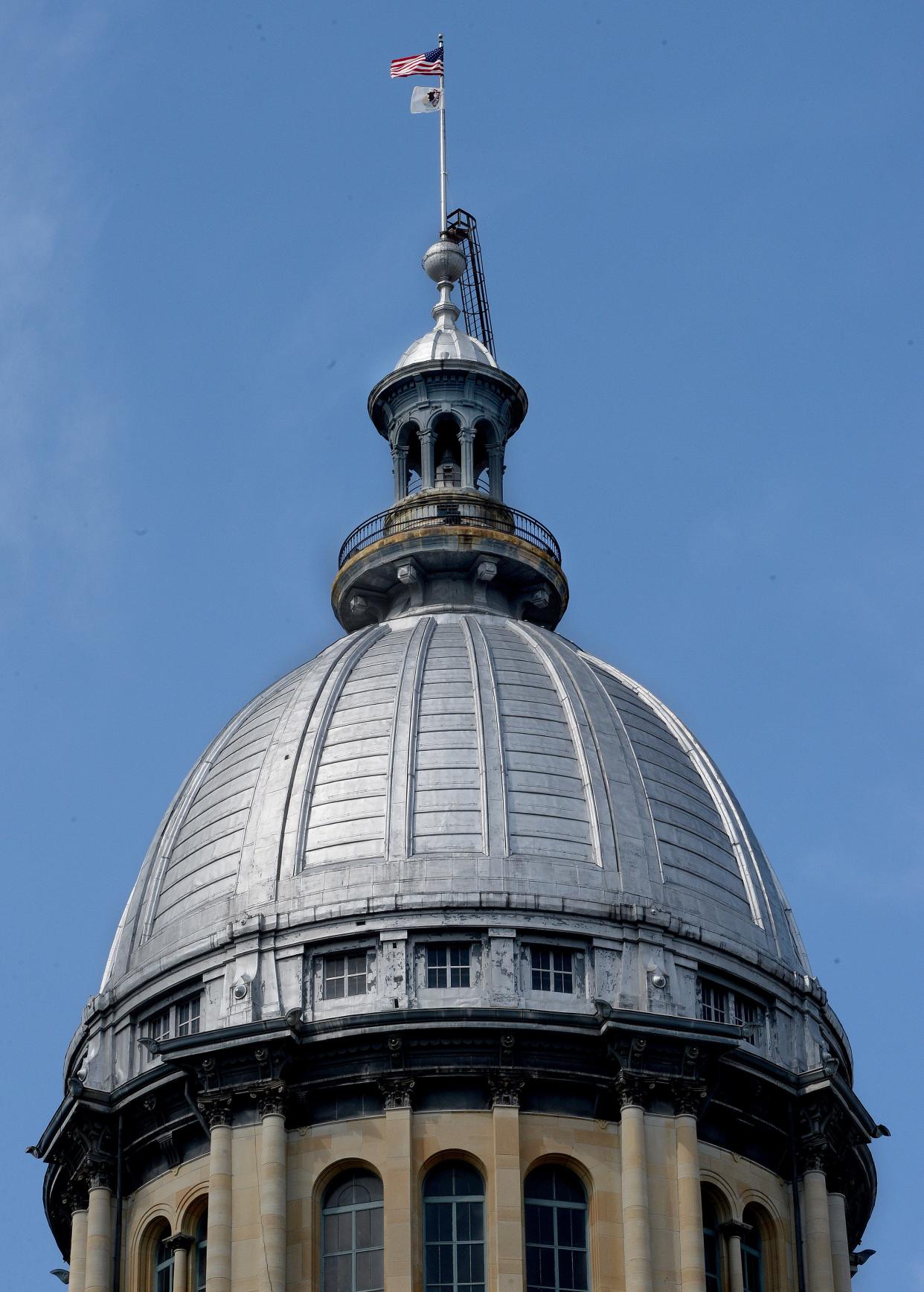 The Illinois State Capitol dome as seen Monday, Aug. 28, 2023. Lawmakers are returning to Springfield next week for veto session.