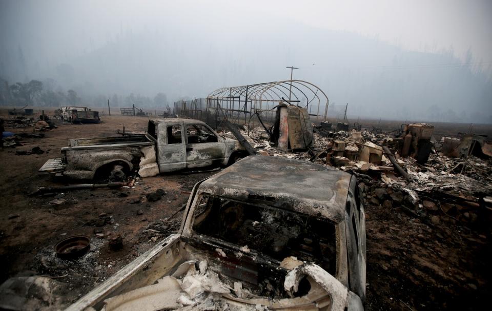 A scorched property near Yreka, Calif.