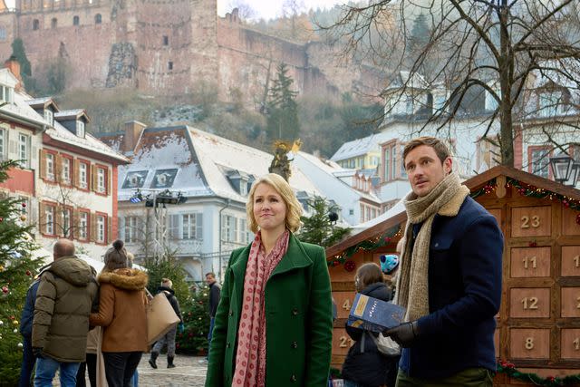 <p>Courtesy of Hallmark</p> Ginna Claire Mason and Frederic Brossier in 'A Heidelberg Holiday'