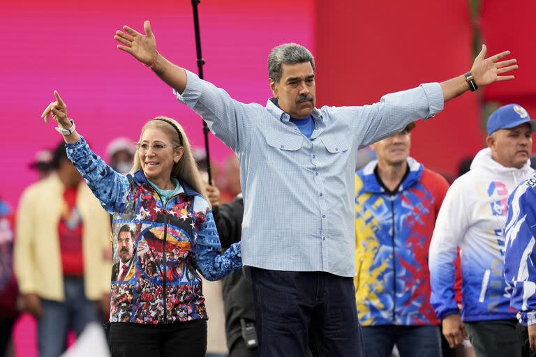 El presidente venezolano, Nicolás Maduro, durante el cierre de campaña en Caracas