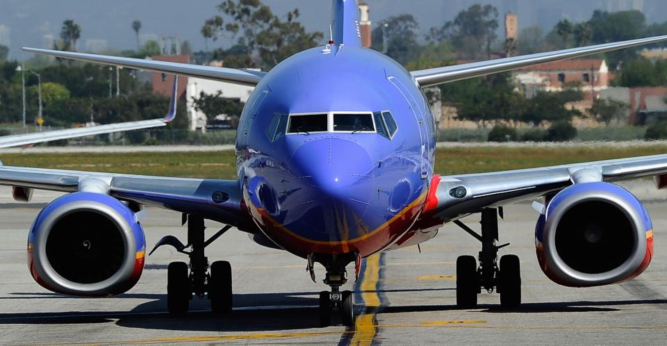 A Southwest Airlines Boeing 737-700 passenger jet taxis on the tarmac after arriving at Los Angeles International Airport on April 5, 2011 in Los Angeles, California.