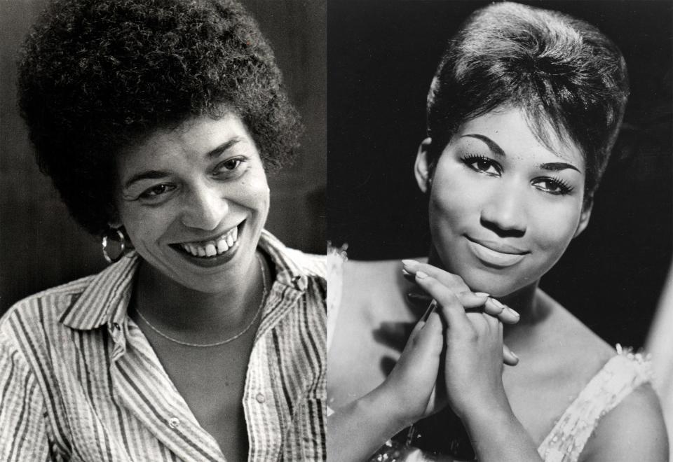 Angela Davis, left and Aretha Franklin, right.