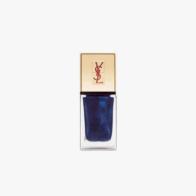 <p>YSL Beauty La Laque Couture Nail Lacquer in Bleu Cobalt, $28</p> <p><a rel="nofollow noopener" href="http://shop-links.co/1585626793039905725?mbid=synd_yahoolife" target="_blank" data-ylk="slk:Buy it now;elm:context_link;itc:0;sec:content-canvas" class="link ">Buy it now</a></p>