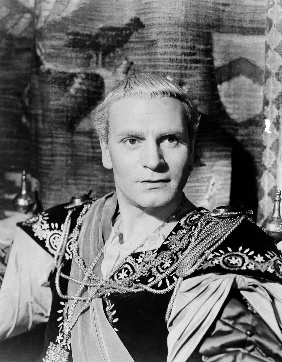 Laurence Olivier is seen in the title role of Shakespeare's "Hamlet" in his 1948 film version.