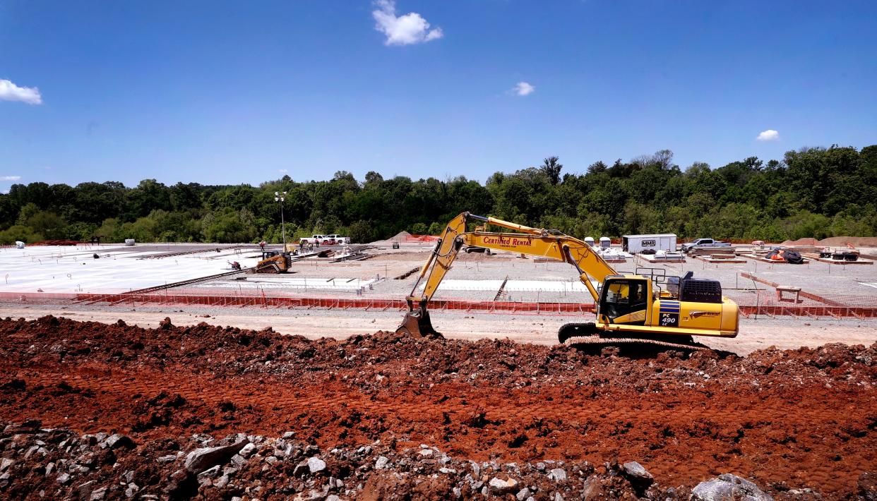 Construction is underway on the Middle Point Landfill's Renewable Natural Gas Site in Murfreesboro, on Wednesday, May 1, 2024.