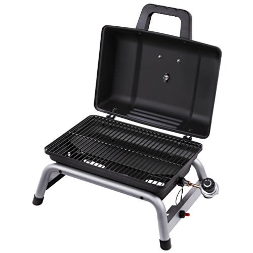 <p><strong>Char-Broil</strong></p><p>amazon.com</p><p><strong>$74.99</strong></p><p><a href="http://www.amazon.com/dp/B01KJGBC6A/" rel="nofollow noopener" target="_blank" data-ylk="slk:Shop Now;elm:context_link;itc:0;sec:content-canvas" class="link ">Shop Now</a></p><p>This liquid propane gas grill doesn't take up much space <em>and </em>means you can enjoy delicious meals when you go car camping. You can also use a <a href="https://www.amazon.com/Uten-Barbecue-Lightweight-Tailgating-Backpacking/dp/B074XCJLY5/" rel="nofollow noopener" target="_blank" data-ylk="slk:mini charcoal grill;elm:context_link;itc:0;sec:content-canvas" class="link ">mini charcoal grill</a> if you prefer.</p>