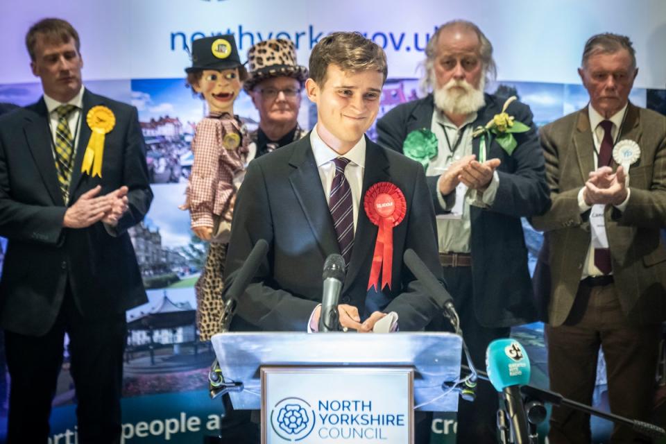 By-election winner Keir Mather speaks after the results were announced for Selby and Ainsty (PA)