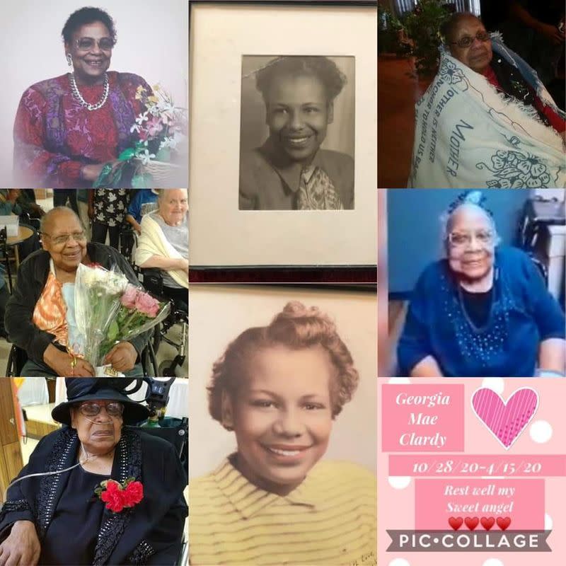A collage of photographs of Georgia Mae Clardy