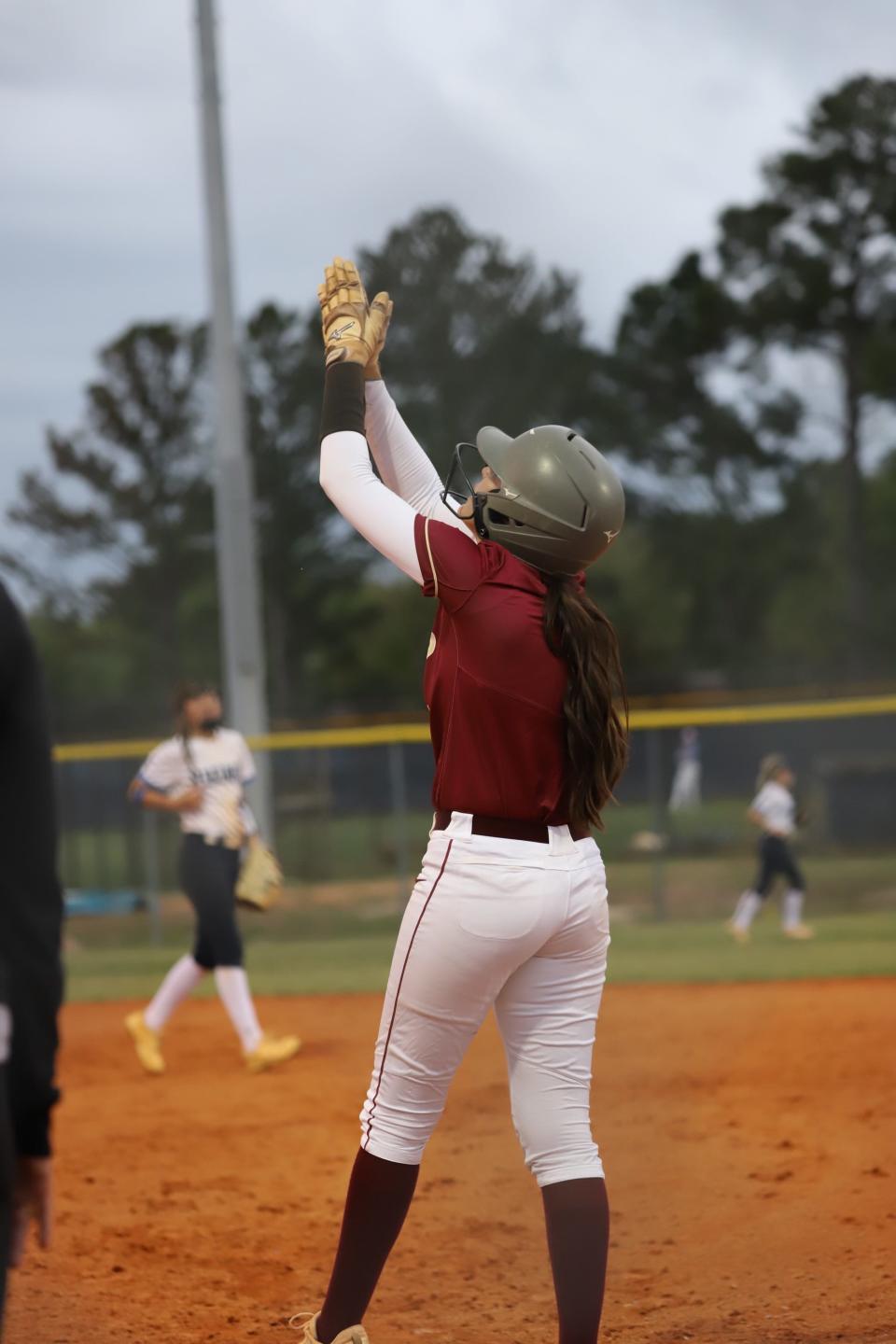 Ashley softball player Makenna Carter returned to action this spring after suffering a severe knee injury.