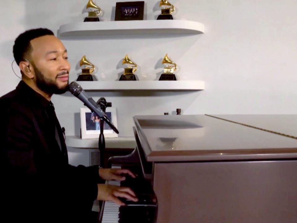 John Legend and his Grammys (Getty Images The Recording Acade)