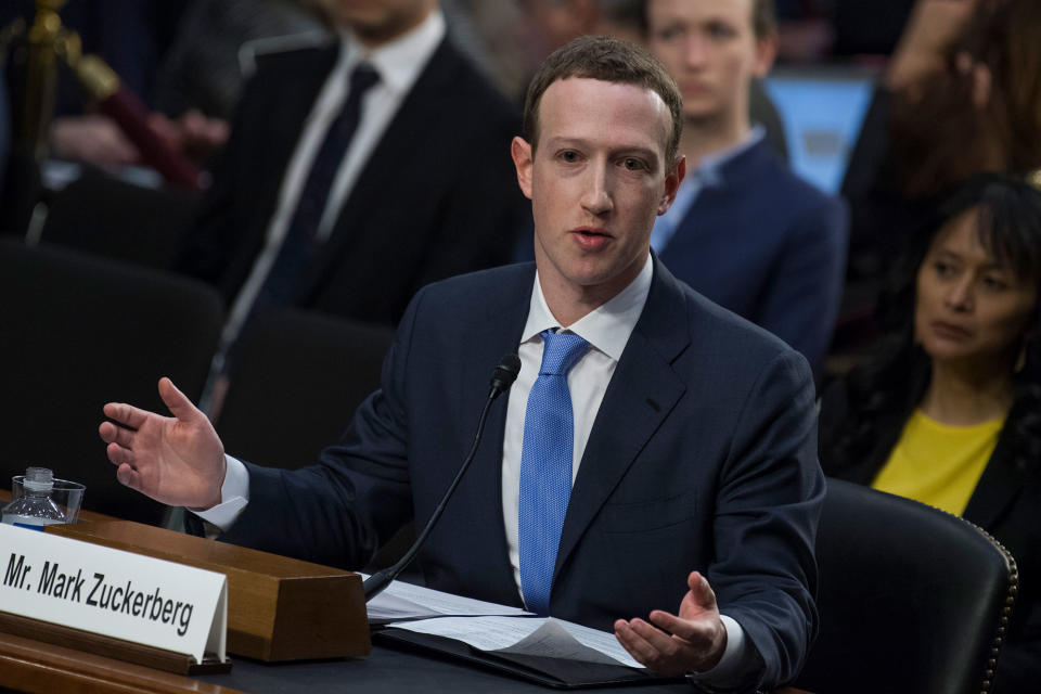 The Facebook founder and CEO spent nearly five hours addressing members of the Senate Judiciary and Commerce committees Tuesday. (AP)