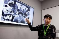 Byron Lee, webtoon business team leader of Naver, speaks during an interview with Reuters at a company office in Seongnam