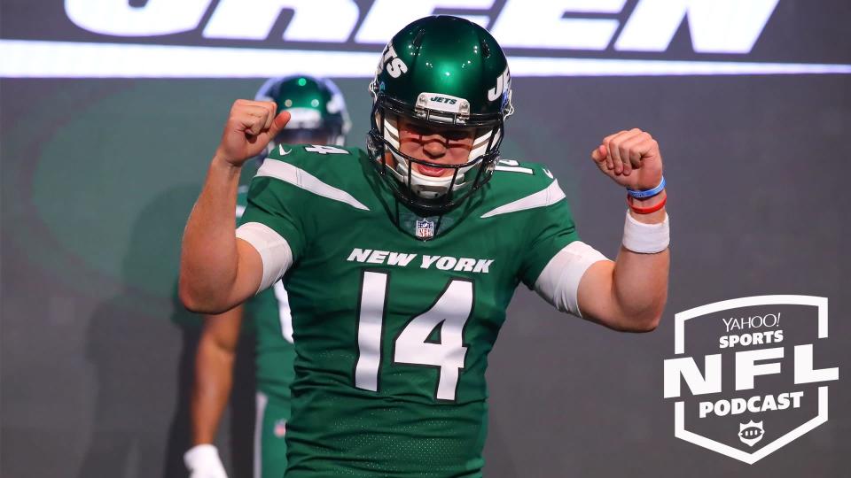 The Jets' new uniforms are the least of their problems according to Kimberley Martin on the latest Yahoo Sports NFL Podcast. (Photo by Rich Graessle/Icon Sportswire via Getty Images)