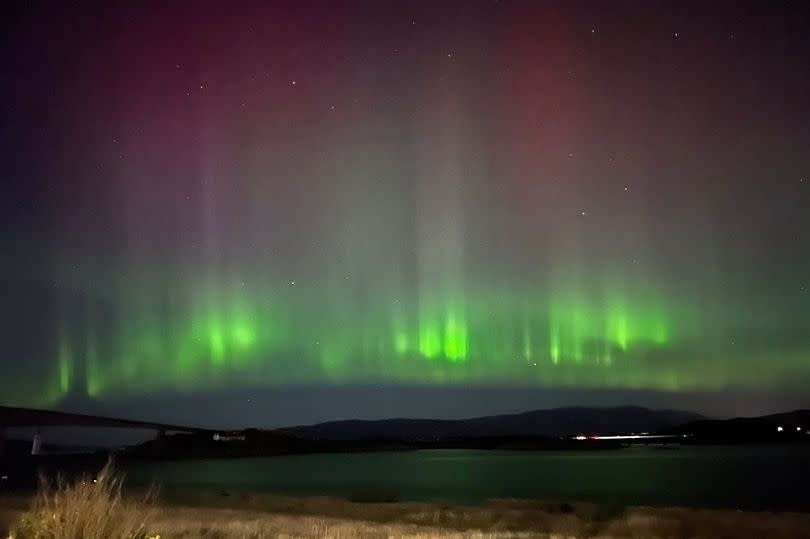 The Northern Lights previously seen over the Isle of Skye