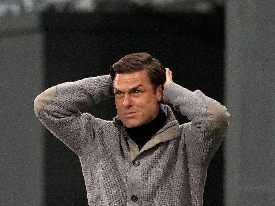 Scott Parker reacts as his Fulham side are relegated (Getty Images)