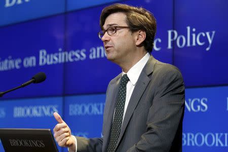 Council of Economic Advisers Chair Jason Furman speaks at a Brookings Institution forum on "Achieving Strong Economic Growth" in Washington April 8, 2015. REUTERS/Yuri Gripas