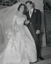 <p>The same year that Elizabeth Taylor starred in <em>Father of the Bride</em>, the starlet wed hotel heir Conrad "Nicky" Hilton. The bill for the elegant nuptials in Beverly Hills was paid for by MGM Studios and the actress's dress was designed by the studio's costume designer, <a href="https://www.brides.com/story/elizabeth-taylor-wedding-day-photos" rel="nofollow noopener" target="_blank" data-ylk="slk:Helen Rose;elm:context_link;itc:0;sec:content-canvas" class="link ">Helen Rose</a>. </p>