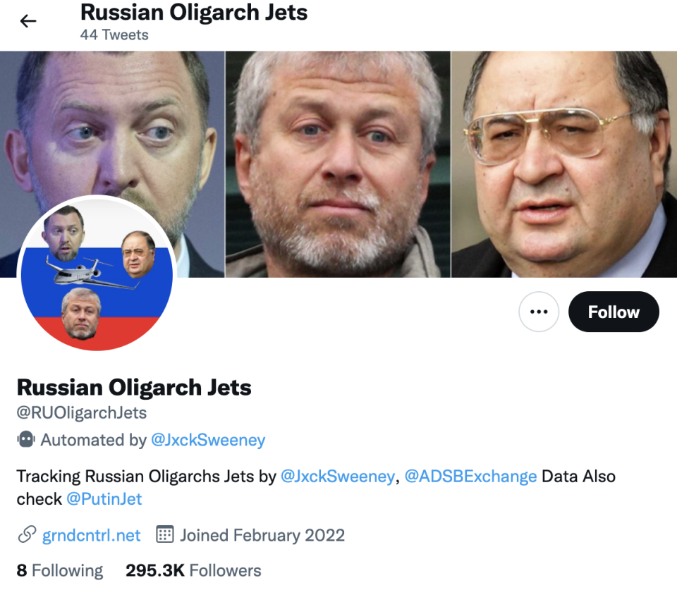 Jack Sweeney is using his skills to track private jets owned by Russian oligarchs. (Image: Twitter)