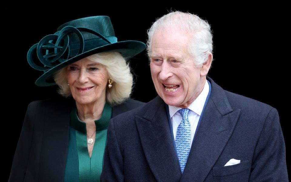 The King and Queen at the traditional Easter Matins service in Windsor on Sunday