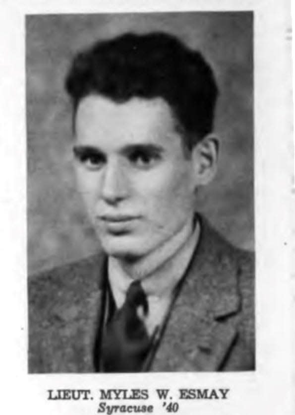 A photo of Lt.  Myles Esmay from the October 1944 edition of the Acacia Triad.