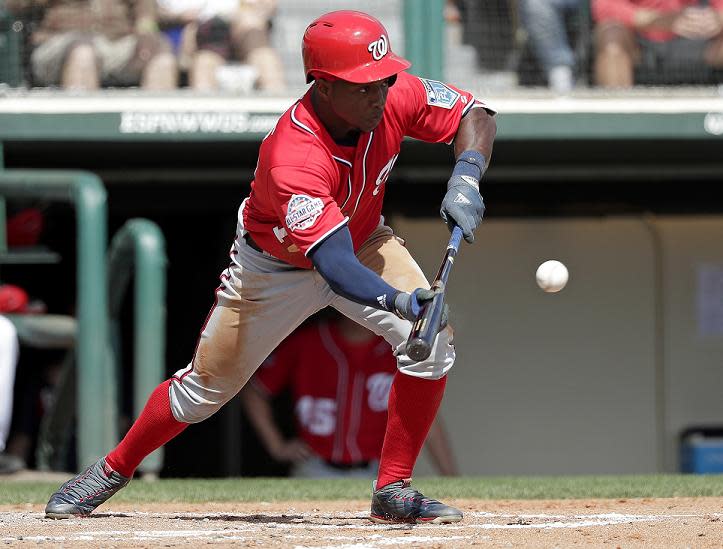 Will there will room for the dynamic Victor Robles on the Nationals opening day roster? (AP)