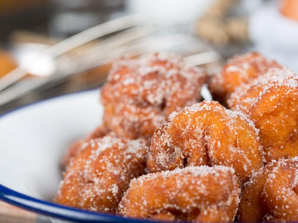 fritters with powdered sugar doughnuts homemade fried dough