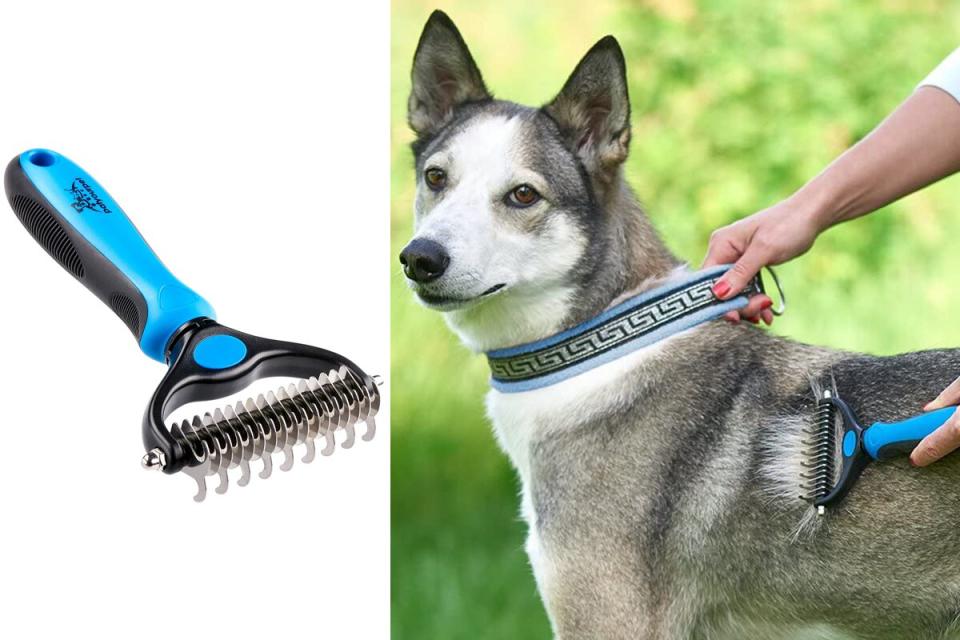 Pet Grooming Tool - 2 Sided Undercoat Rake for Cats &amp; Dogs