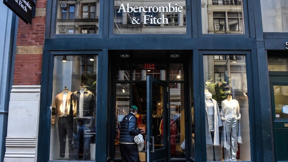 Abercrombie & Fitch logged a 21% surge in its sales open at least a year last quarter a shoppers flock to the brand for clothes that are hitting the trends of the moment. - Stephanie Keith/Bloomberg/Getty Images