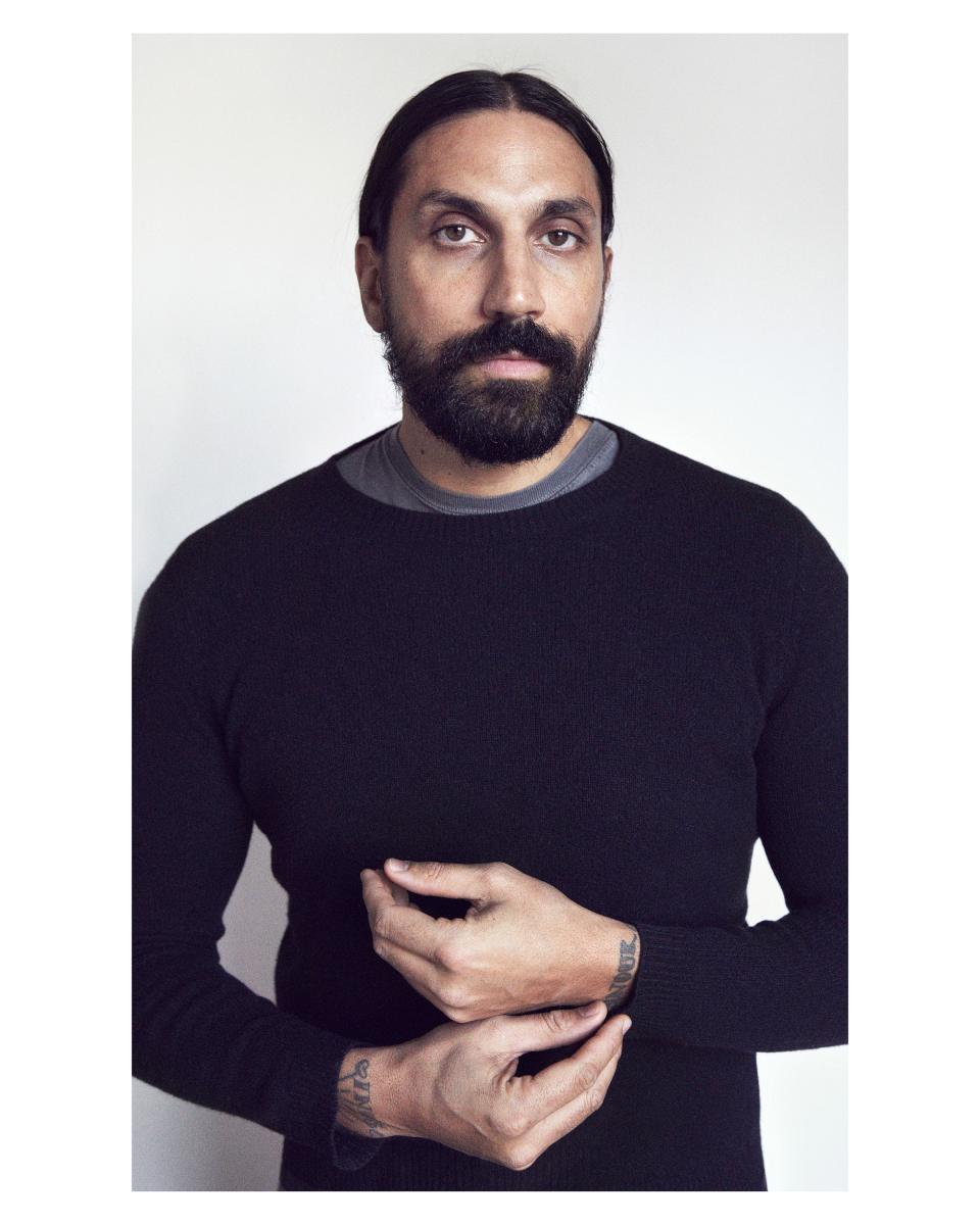 Ben Gorham in a recycled- and organic-cashmere sweater.