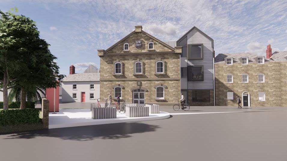 Artist's impression of the Town Hall in Hugh Town, St Mary's