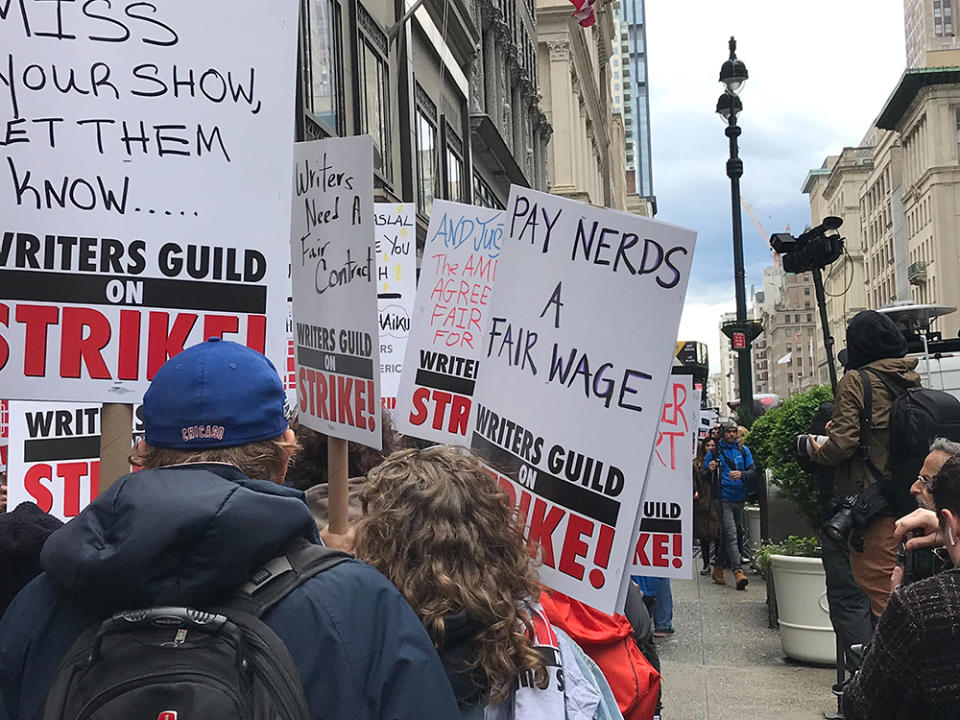 NYC picket at Peacock NewFronts