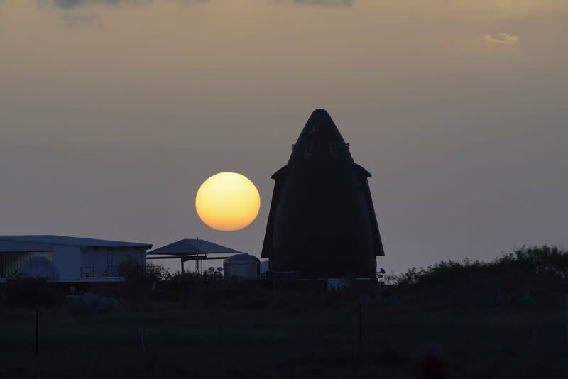 Vista de la base de SpaceX en Brownsville, Texas