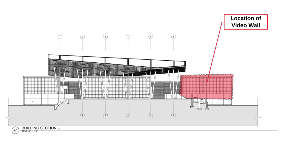 A nearly 30-foot video screen will be installed on the east side of the Nash Family-Jackson Amphitheater this spring.