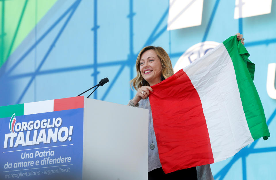 Il partito di Giorgia Meloni, secondo Ipsos, si attesta al 10,3%. (REUTERS/Remo Casilli)