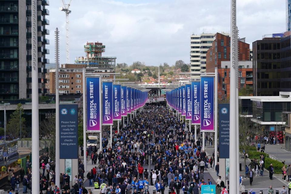 Making their way down Wembley Way (PA)