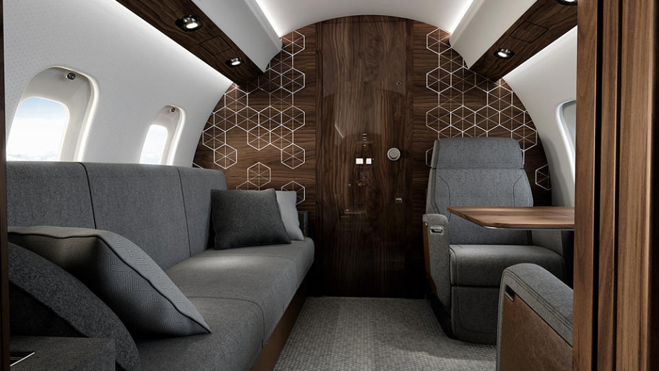 The cabin of Bombardier's new Global 6500 Business Jet