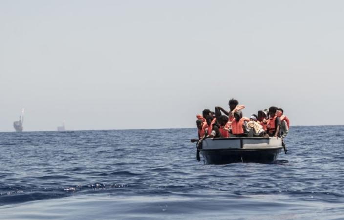 People on a boat in the Mediterranean.