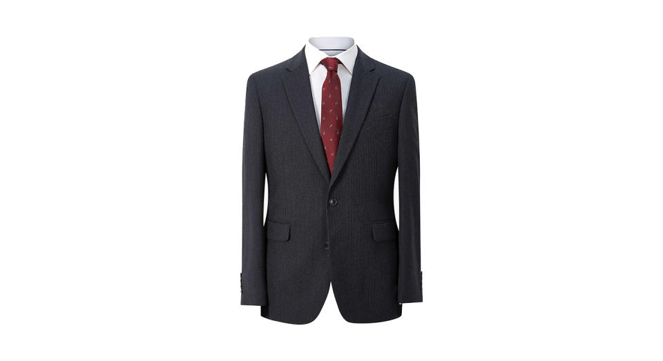 Chester by Chester Barrie Herringbone Wool Cashmere Tailored Suit Jacket 