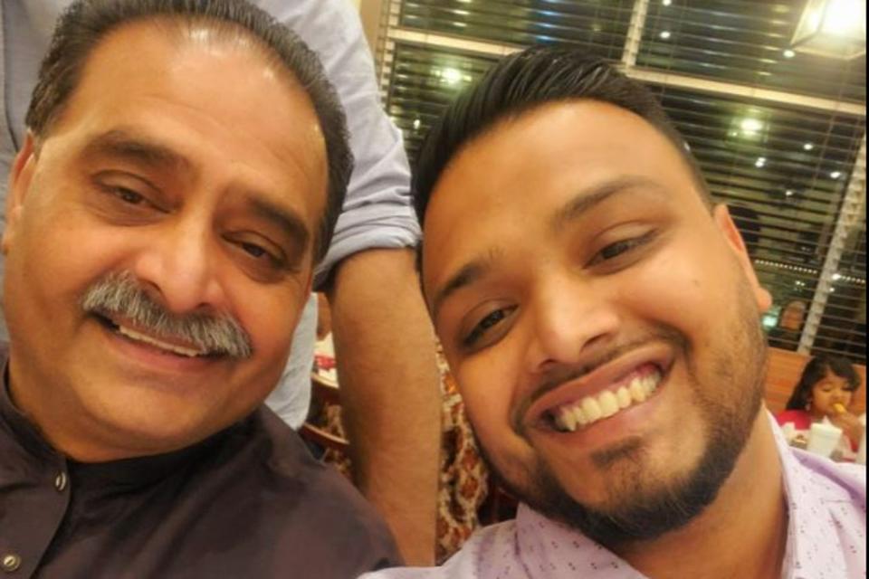 Danish Baig (pictured, right) died while trying to rescue a family member during a crowd surge at the Astroworld Festival in Texas (Facebook)