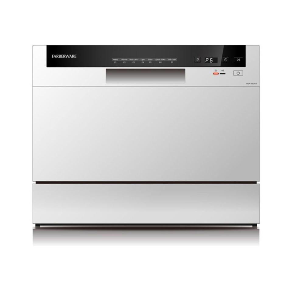 1) Farberware Professional FCD06ABBWHA Compact Portable Countertop Dishwasher