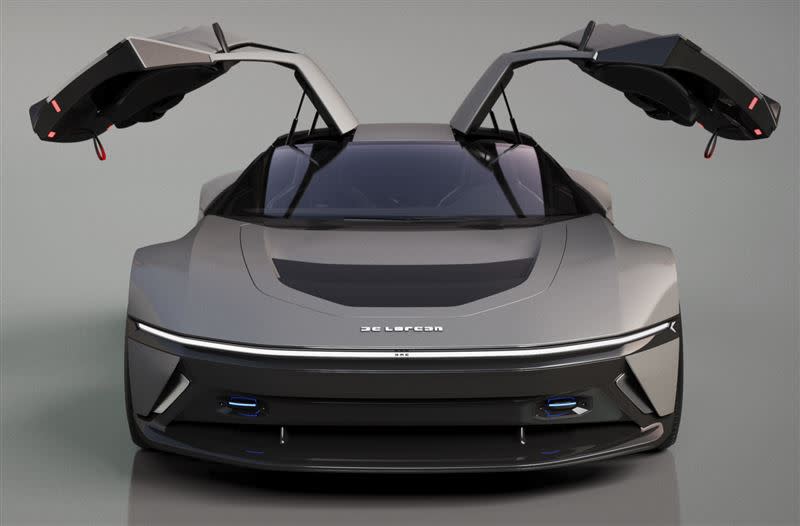 Delorean 2021概念車延續經典的海鷗翼設計。（圖／翻攝Delorean2021網站）