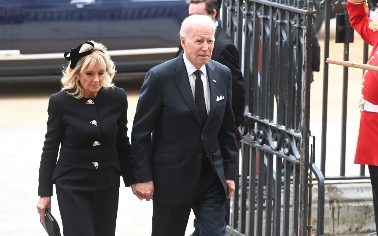 Joe and Jill Biden arriving at Westminster Abbey - Geoff Pugh for The Telegraph